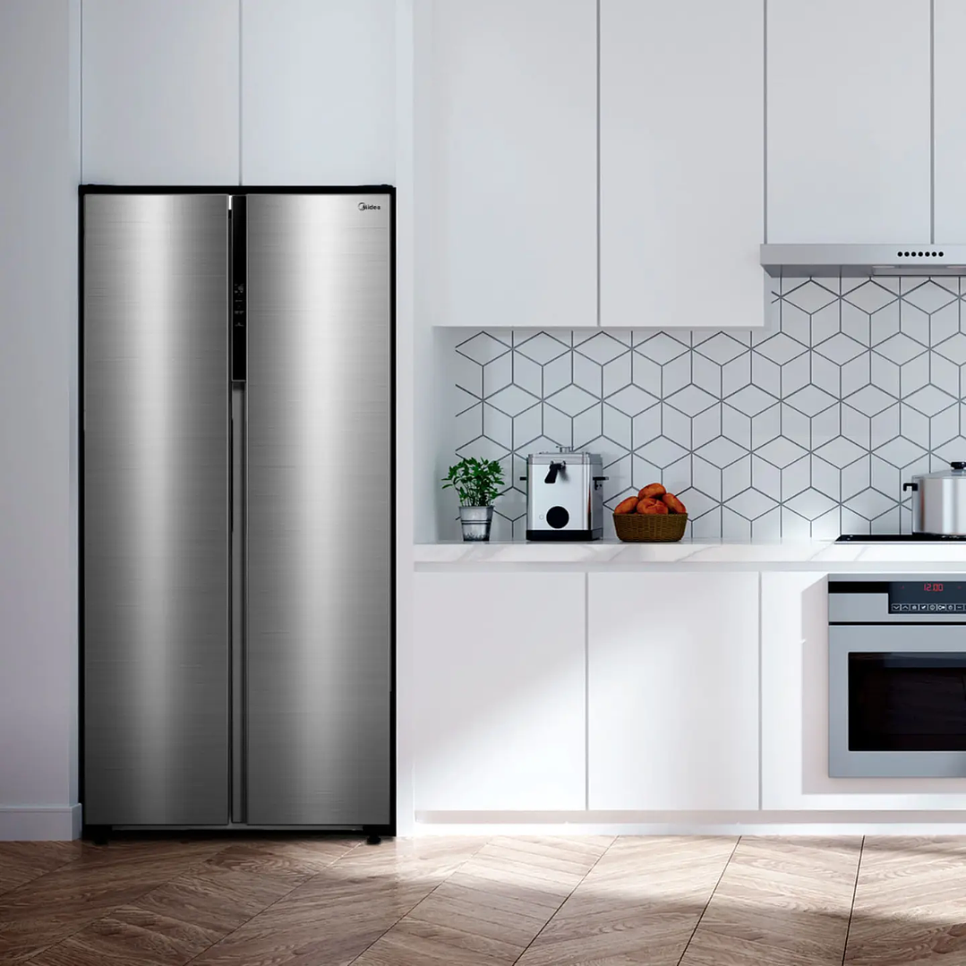 REFRIG. SIDE BY SIDE N/FROST 442L SILVER MIDEA MDRS619FGE50 3