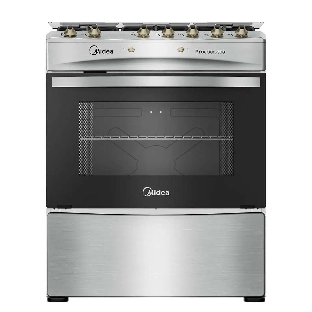 COCINA GAS 5Q INOX MIDEA MCG-5QPI30NS 1