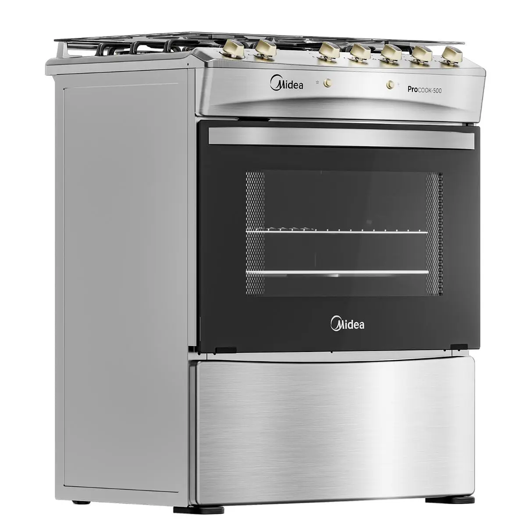 COCINA GAS 5Q INOX MIDEA MCG-5QPI30NS 2