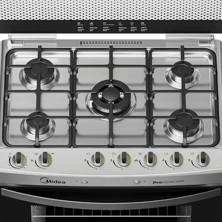 COCINA GAS 5Q INOX MIDEA MCG-5QPI30NS 11