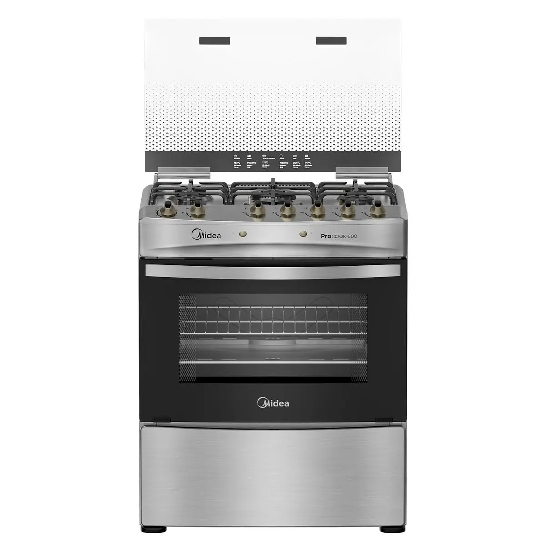 COCINA GAS 5Q INOX MIDEA MCG-5QPI30NS 5