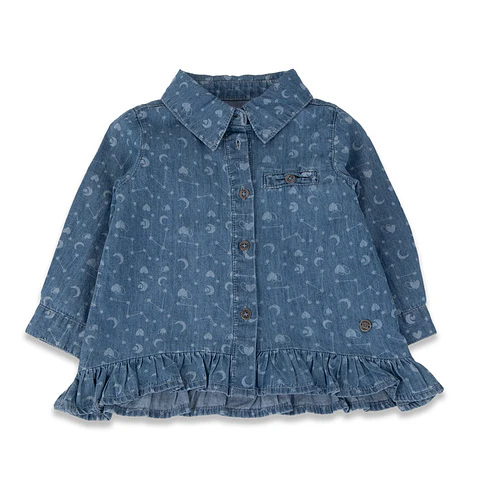 Blusa (Ba) M/L Chambray Winter Pillin Pvz706-24 Denim 3 Meses