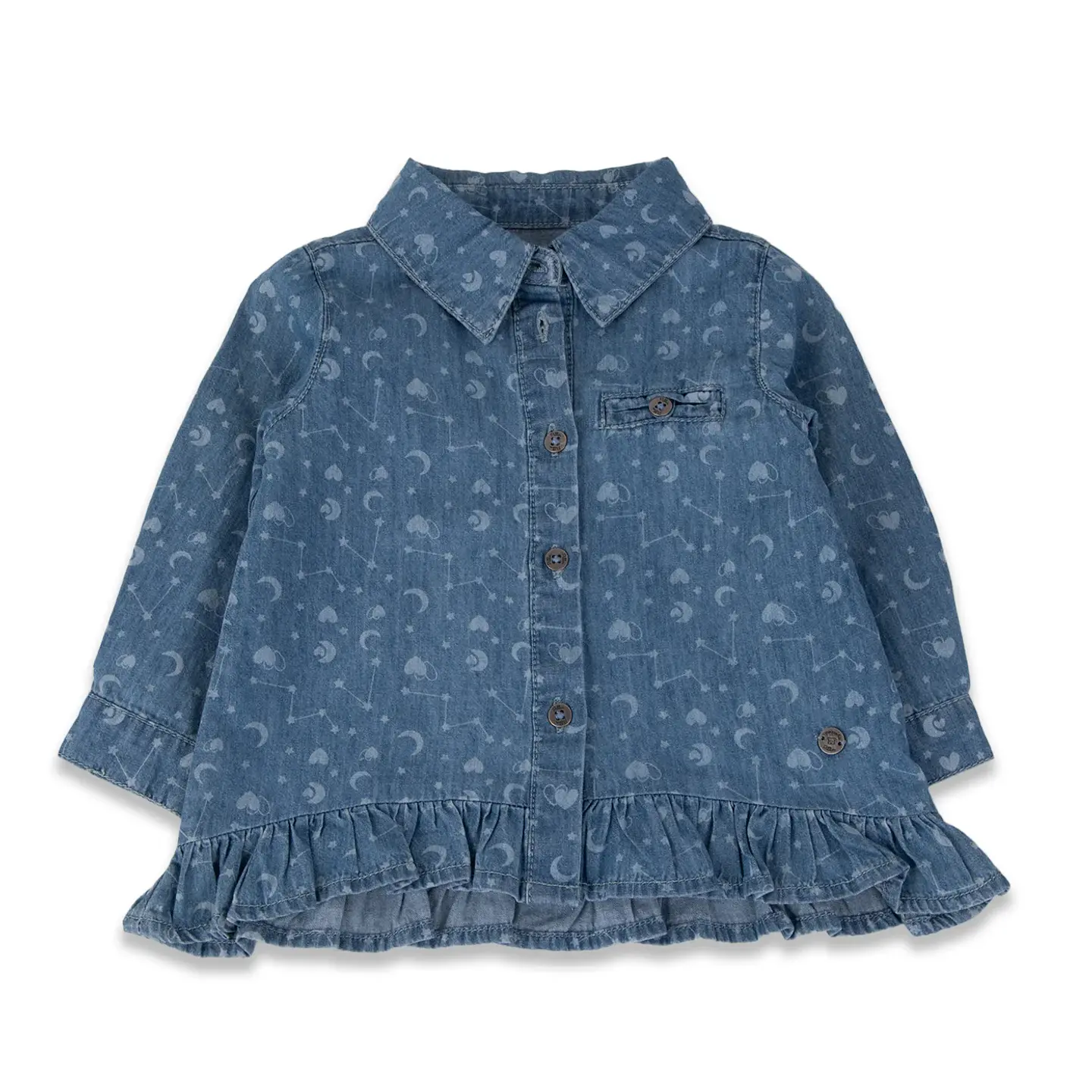Blusa (Ba) M/L Chambray Winter Pillin Pvz706-24 Denim 3 Meses 1