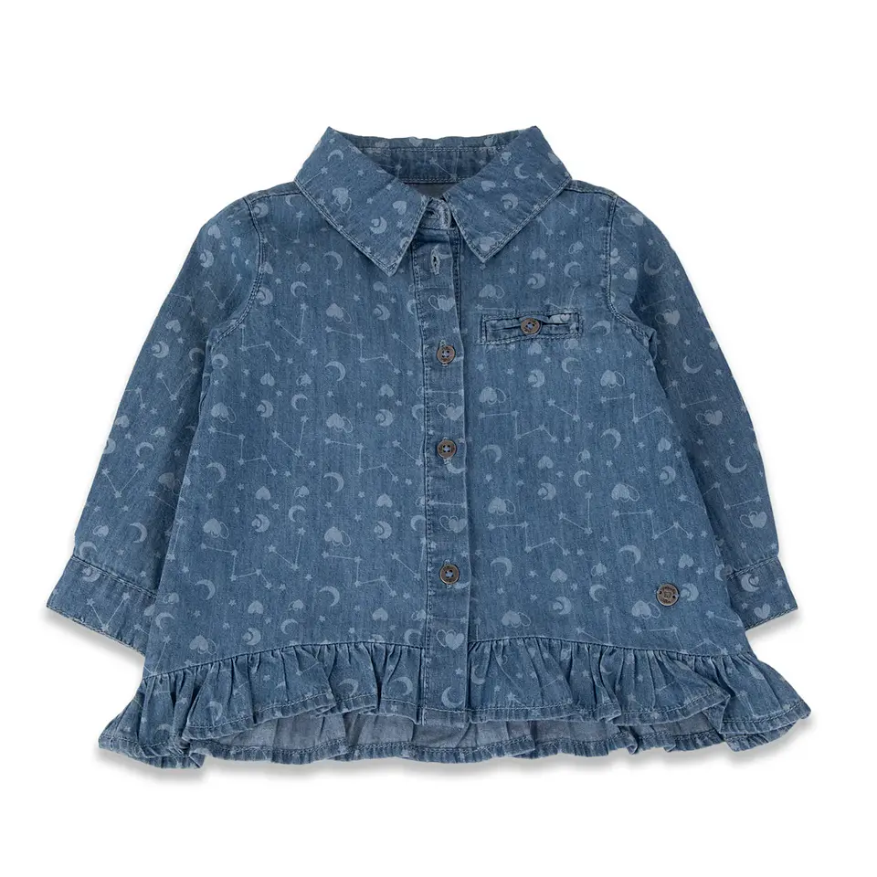 Blusa (Ba) M/L Chambray Winter Pillin Pvz706-24 Denim 3 Meses 1