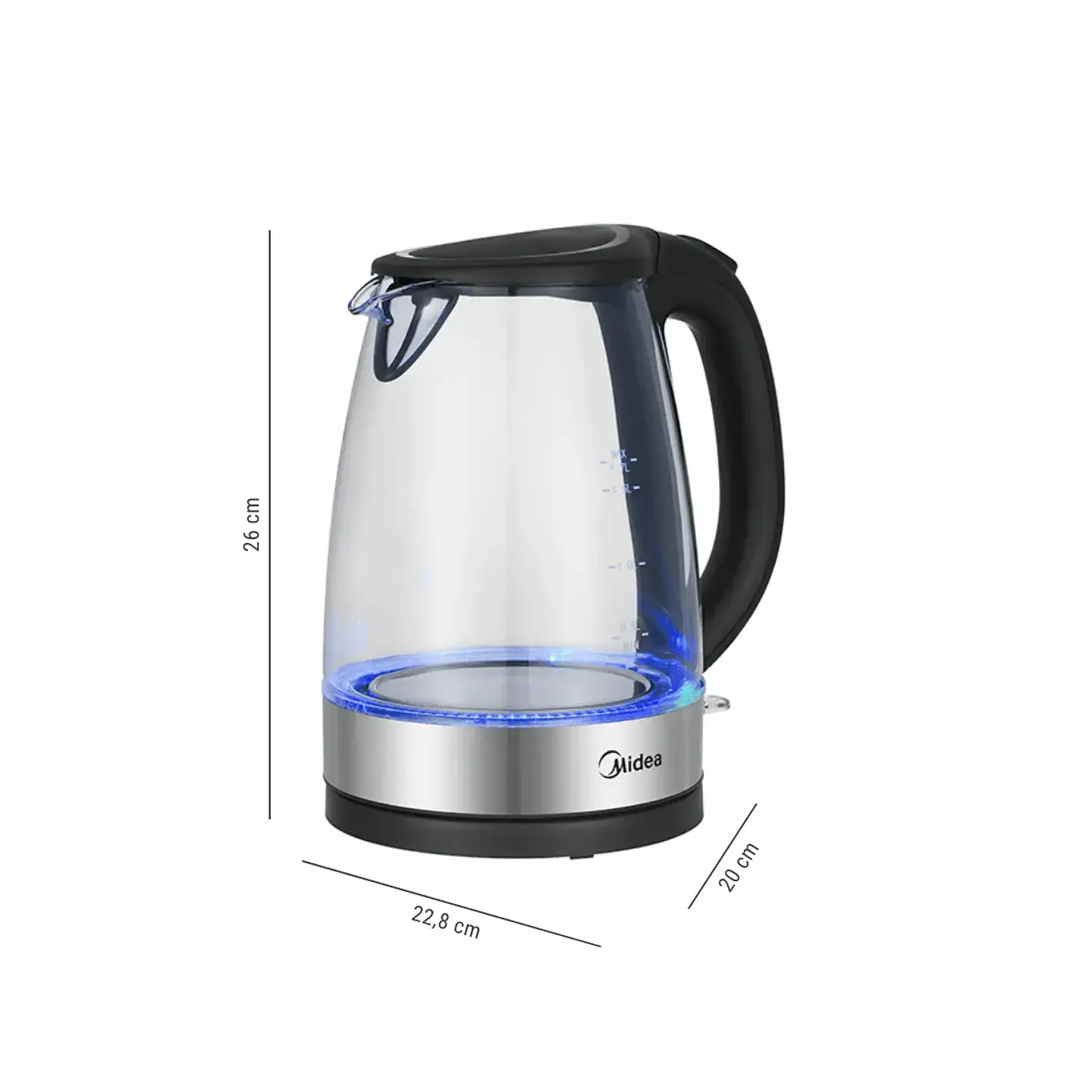 Hervidor Vidrio 1.7Lt Midea Mk-17G02A 6