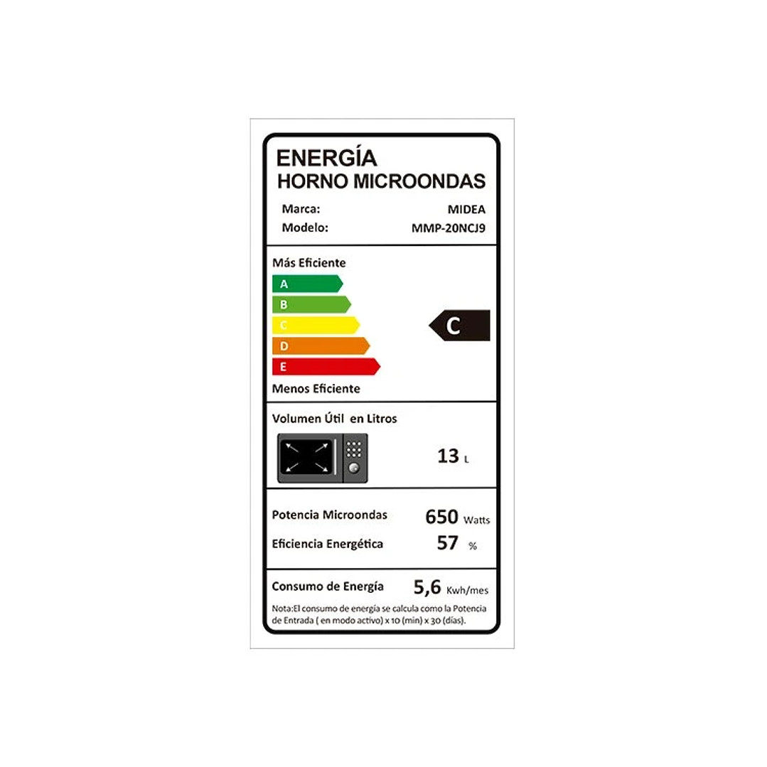HORNO MICROONDA 20 LTS MECANICO MIDEA MMP-20NCJ9 5