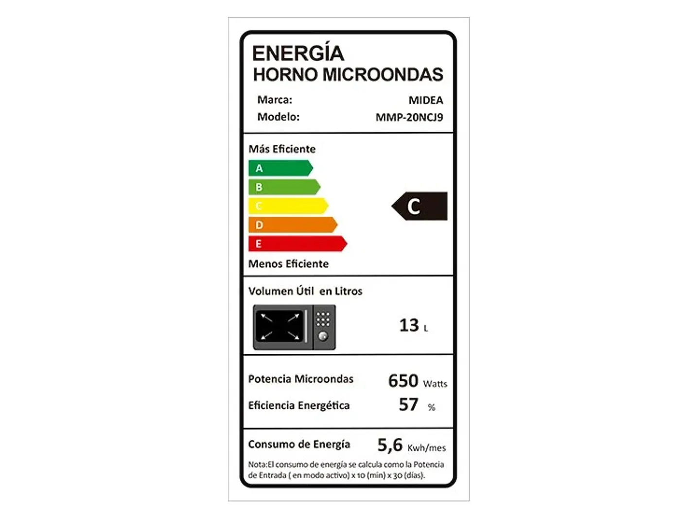Horno Microonda 20 Lts Mecanico Midea Mmp-20Ncj9 5