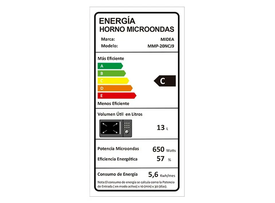 Horno Microonda 20 Lts Mecanico Midea Mmp-20Ncj9 5