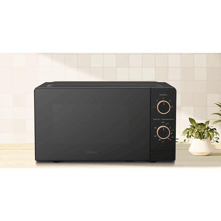 HORNO MICROONDA 20LT MECANICO NEGRO MIDEA MMP-20M711 2