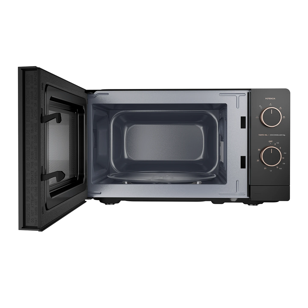HORNO MICROONDA 20LT MECANICO NEGRO MIDEA MMP-20M711 3