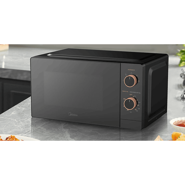 HORNO MICROONDA 20LT MECANICO NEGRO MIDEA MMP-20M711 5