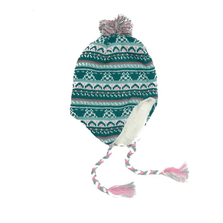 GORRO (BA) CON OREJERA Y POMPOM PILLIN PAV916 TURQUEZA 46 1