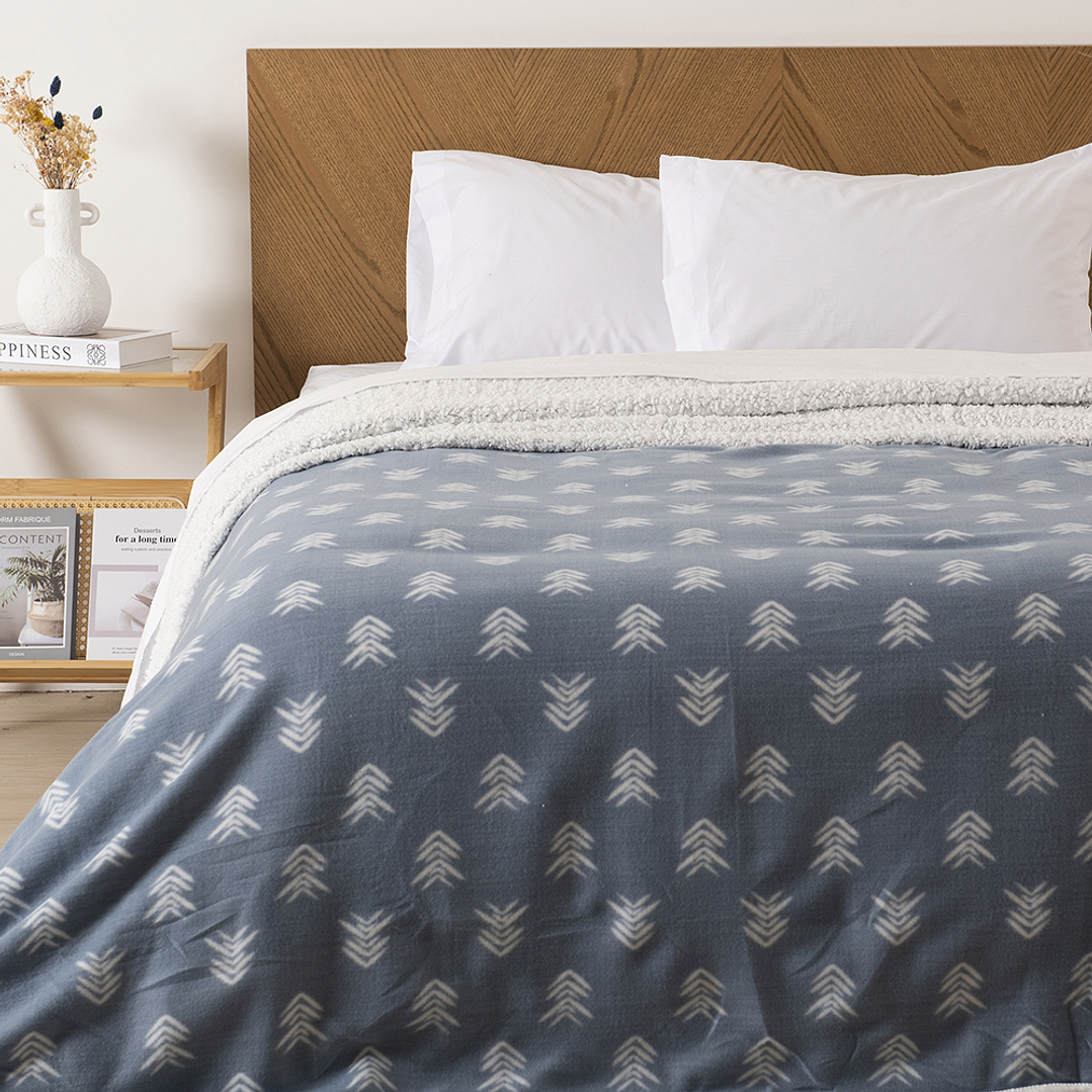 Frazada Polar-Sherpa Est. King Azul-P 3