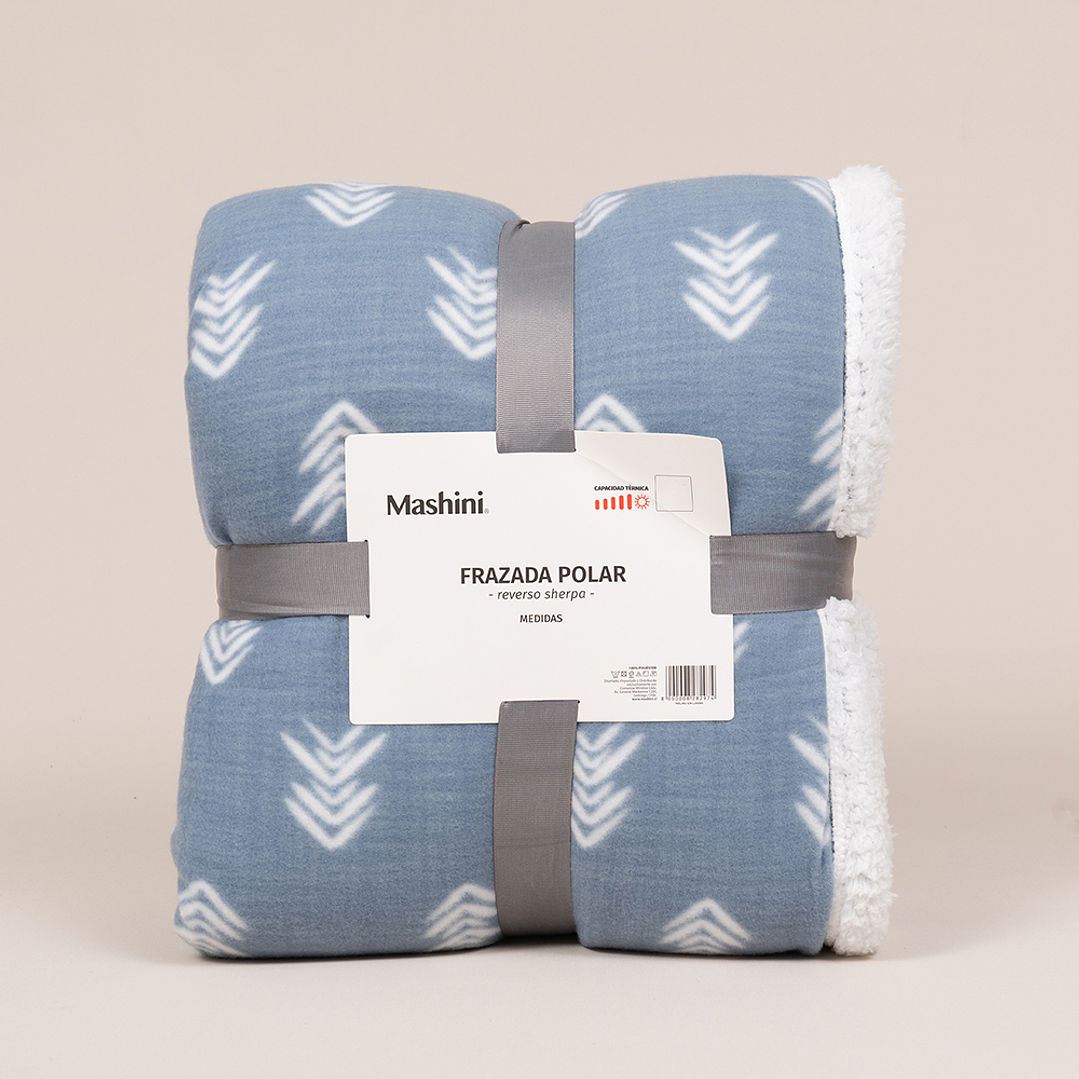 Frazada Polar-Sherpa Est. 1.5 P Azul-P 1