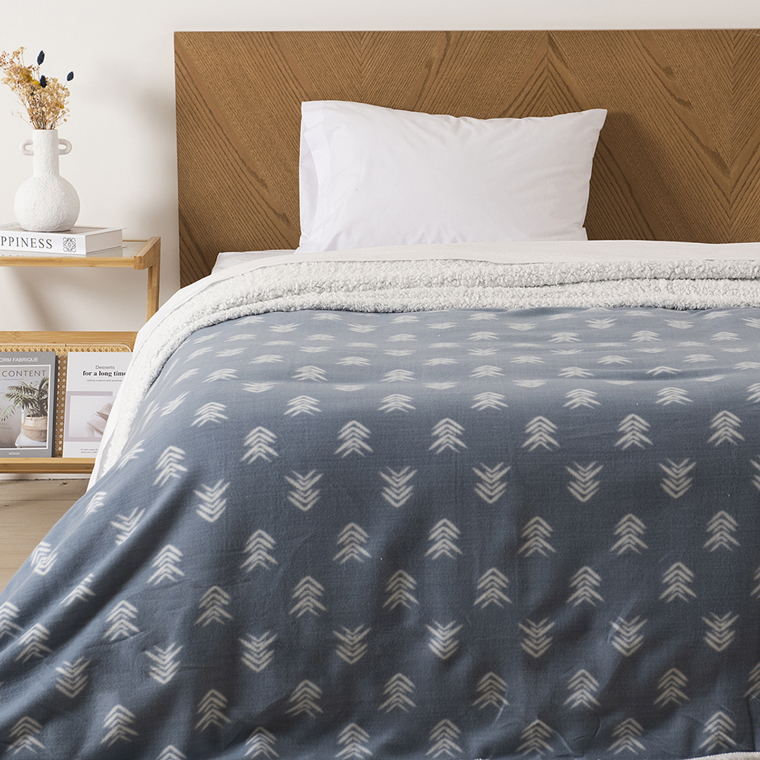 Frazada Polar-Sherpa Est. 1.5 P Azul-P 3