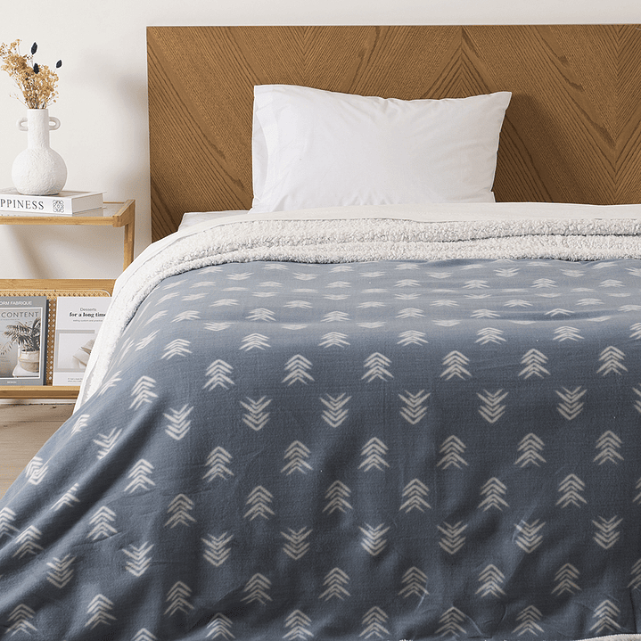 Frazada Polar-Sherpa Est. 1.5 P Azul-P 3