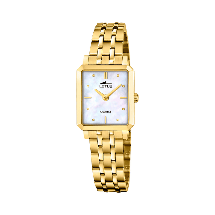 RELOJ MUJER DORADO RECTANGULAR+PULSERA REGALO LOTUS 19009-1 1