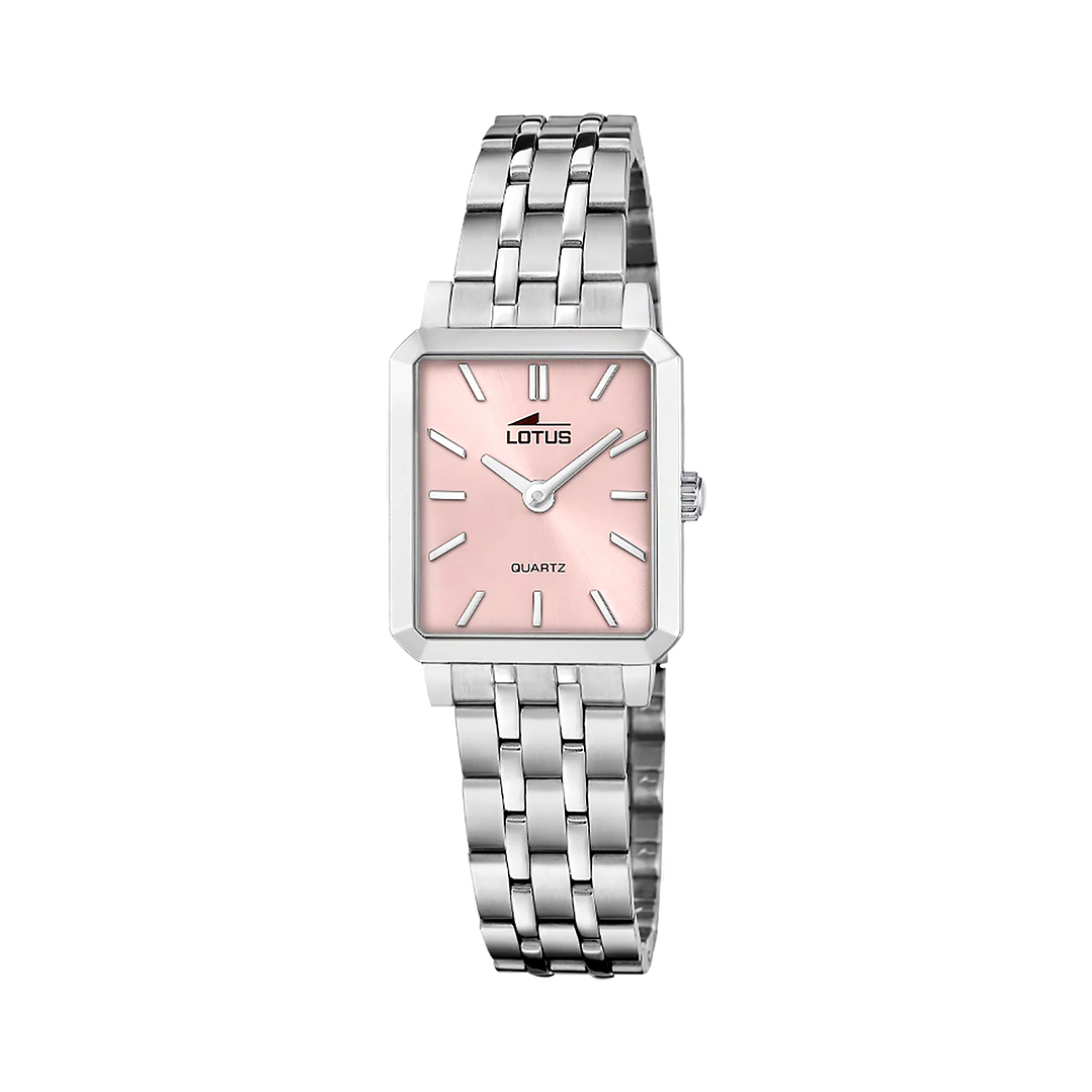 RELOJ MUJER ACERO RECTANGULAR+PULSERA REGALO LOTUS 19008-2 1