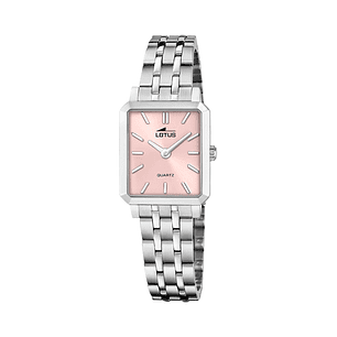 RELOJ MUJER ACERO RECTANGULAR+PULSERA REGALO LOTUS 19008-2