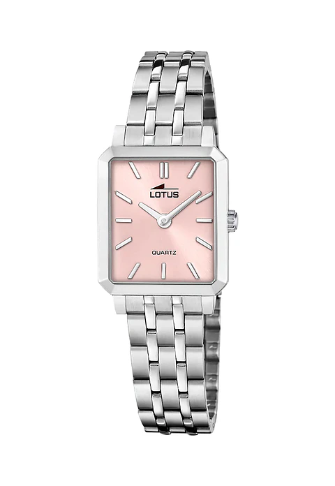 RELOJ MUJER ACERO RECTANGULAR+PULSERA REGALO LOTUS 19008-2