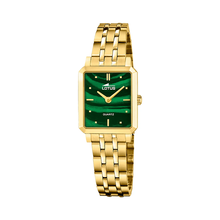 RELOJ MUJER DORADO RECTANGULAR+PULSERA REGALO LOTUS 19009-3 1