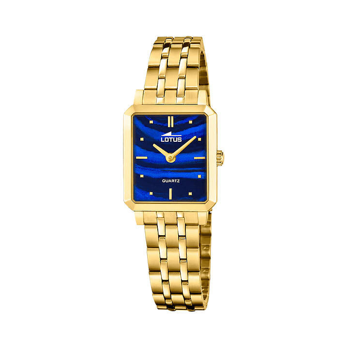 RELOJ MUJER DORADO RECTANGULAR+PULSERA REGALO LOTUS 19009-2 1