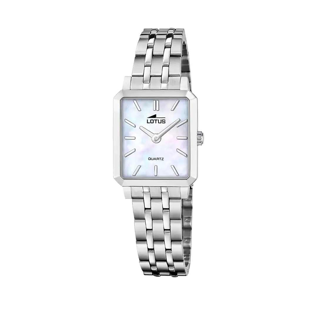 RELOJ MUJER ACERO RECTANGULAR+PULSERA REGALO LOTUS 19008-1 1