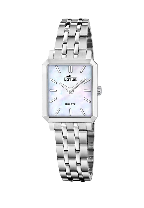 RELOJ MUJER ACERO RECTANGULAR+PULSERA REGALO LOTUS 19008-1