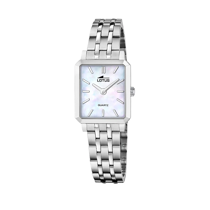 RELOJ MUJER ACERO RECTANGULAR+PULSERA REGALO LOTUS 19008-1 1