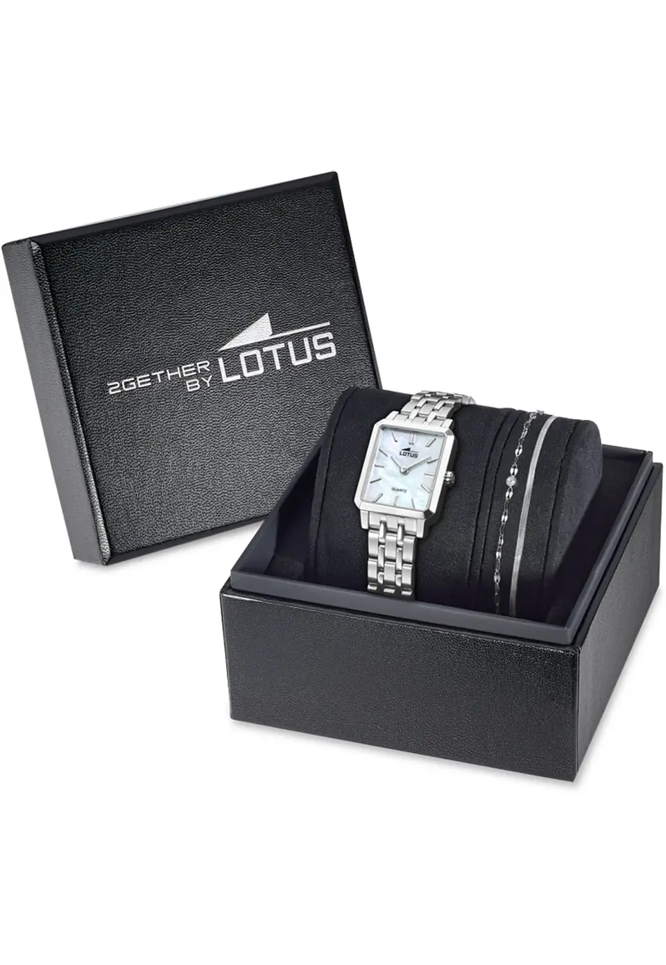Reloj Mujer Acero Rectangular+Pulsera Regalo Lotus 19008-1 3