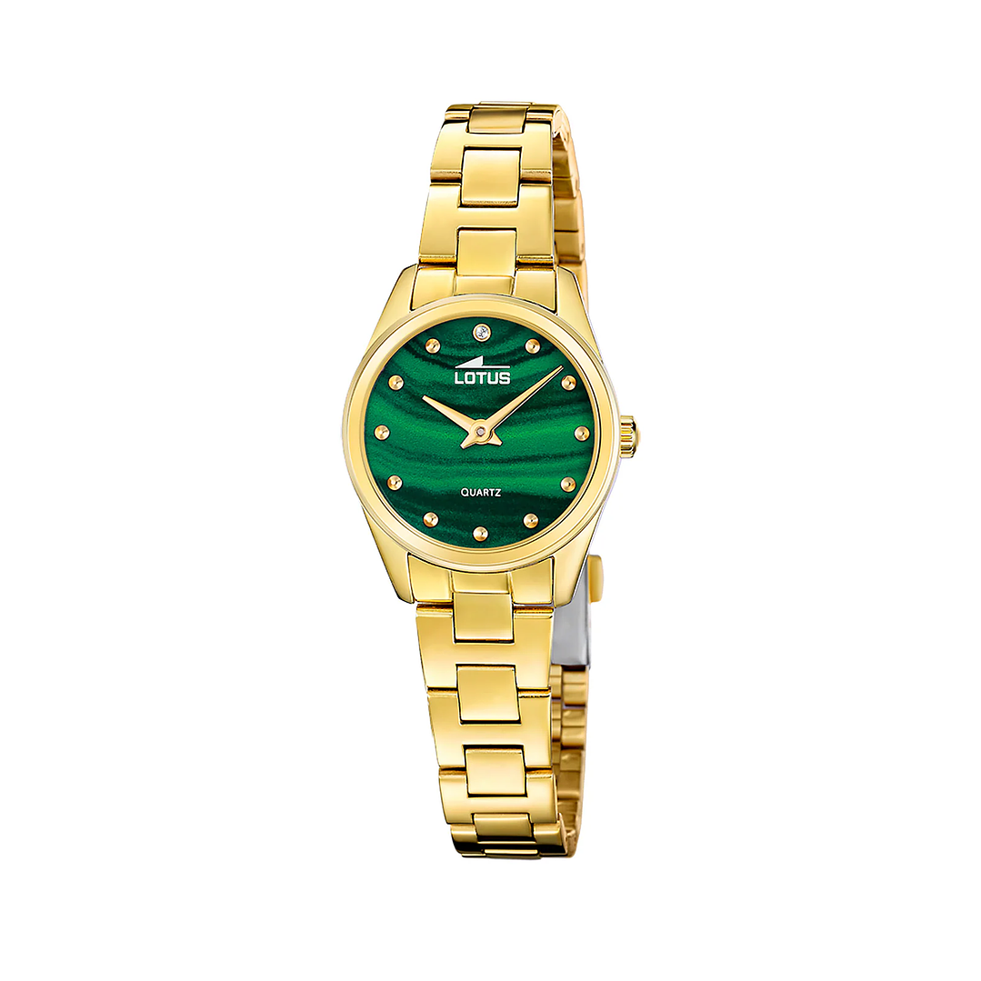 RELOJ MUJER DORADO REDONDO+PULSERA REGALO LOTUS 19007-3 1