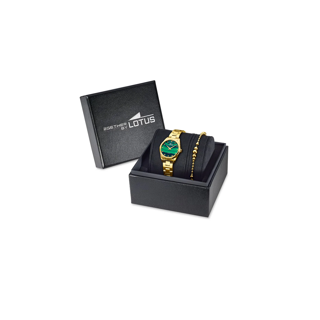 RELOJ MUJER DORADO REDONDO+PULSERA REGALO LOTUS 19007-3 3