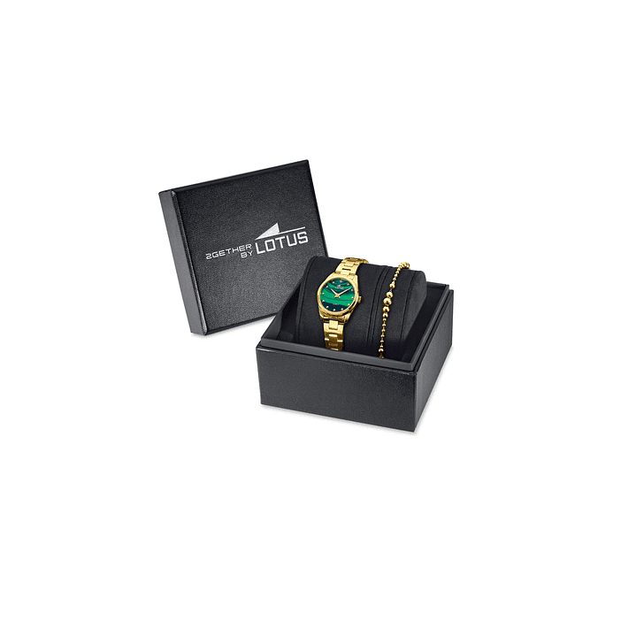 RELOJ MUJER DORADO REDONDO+PULSERA REGALO LOTUS 19007-3 3