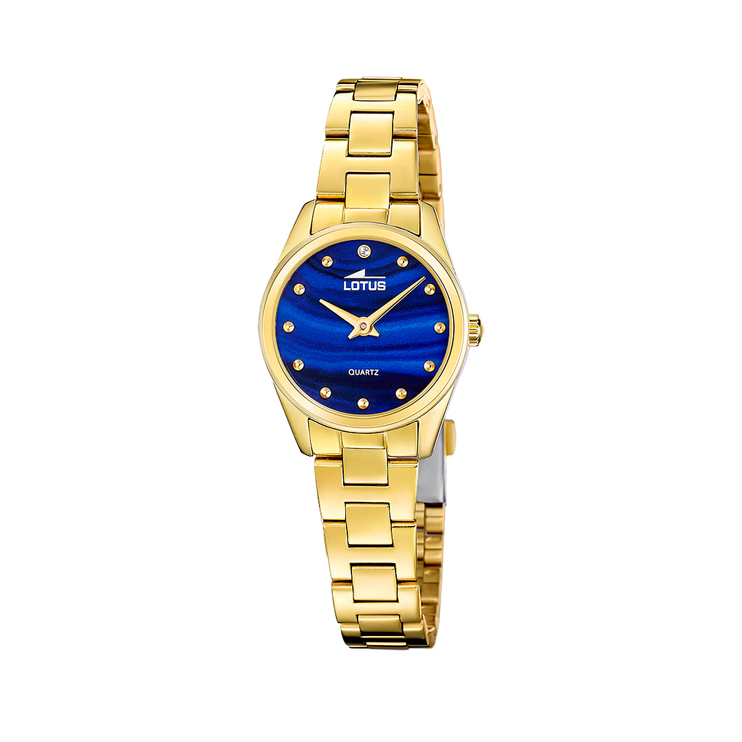 RELOJ MUJER DORADO REDONDO+PULSERA REGALO LOTUS 19007-2 1