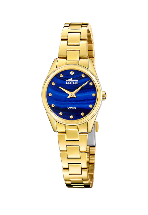 RELOJ MUJER DORADO REDONDO+PULSERA REGALO LOTUS 19007-2