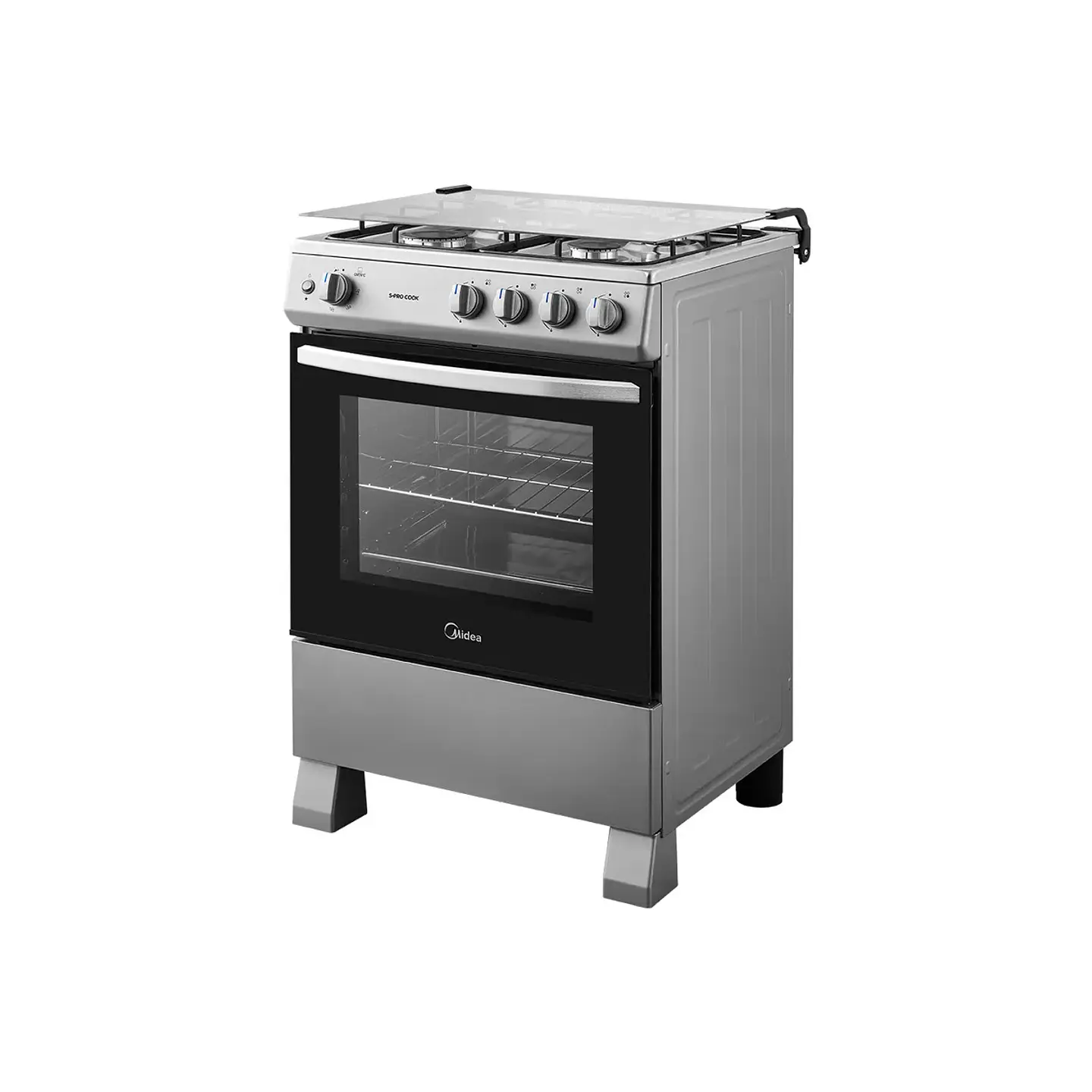 Cocina Gas 4Q Silver Midea Mfo-Mg24Tcssl 2