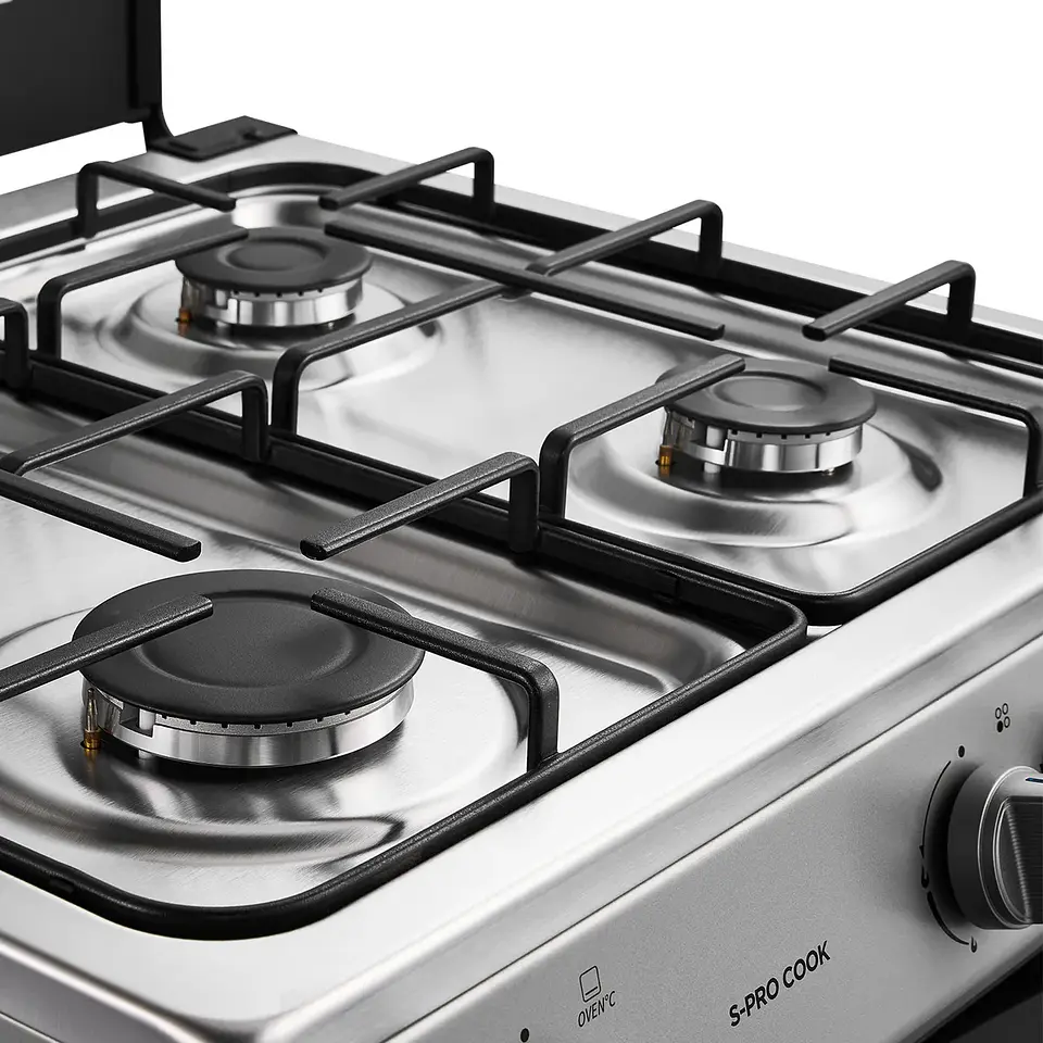Cocina Gas 4Q Silver Midea Mfo-Mg24Tcssl 4