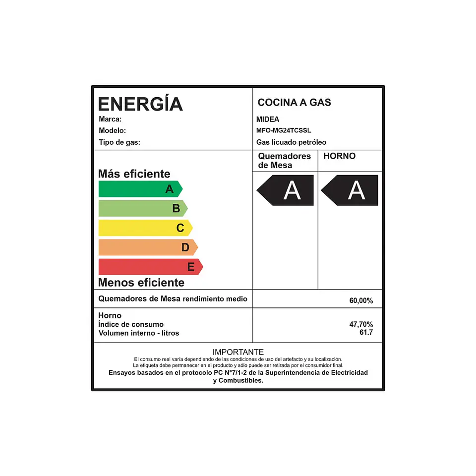 Cocina Gas 4Q Silver Midea Mfo-Mg24Tcssl 6