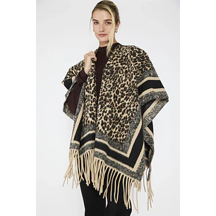 Ruana Esperanza Negro Print Eclipse Woman