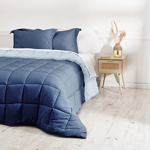Plumón Microfibra Porteño 2P Azul-Celeste-P