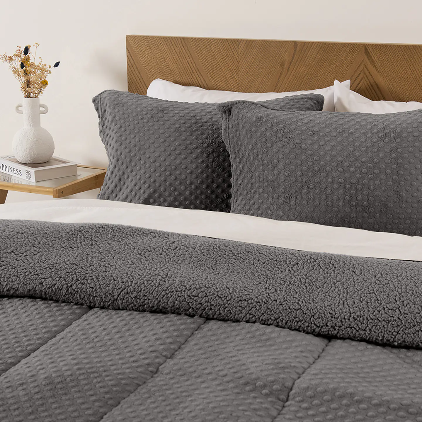 Plumon Coral 3D Sherpa King Gris-P 1