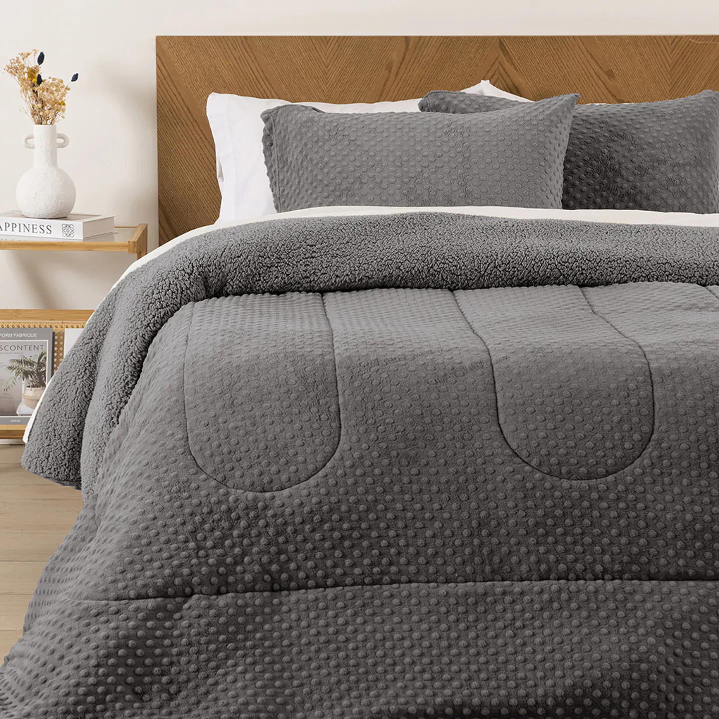Plumon Coral 3D Sherpa King Gris-P 4