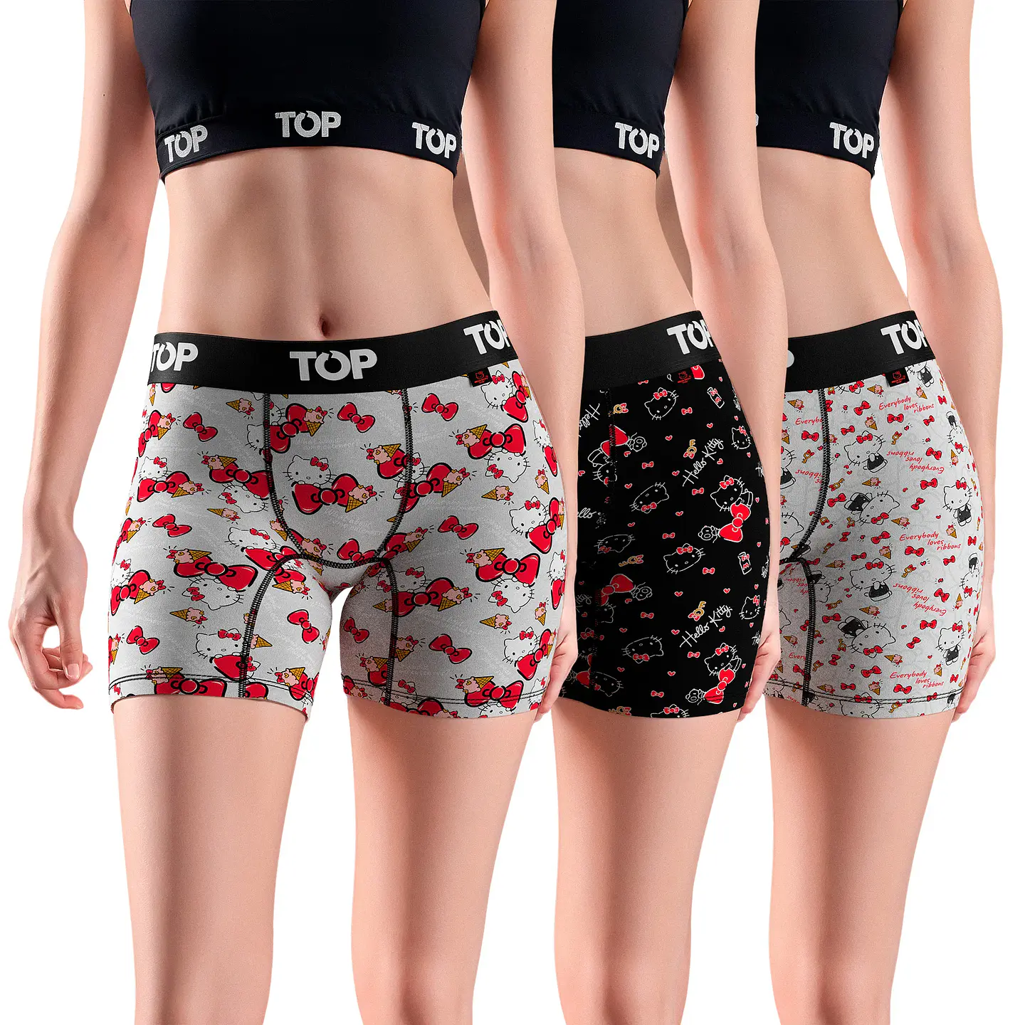 Bóxer Medio Mujer Algodón Pack 3 Hello Kitty C10 Top M208Ahkp3C10 1
