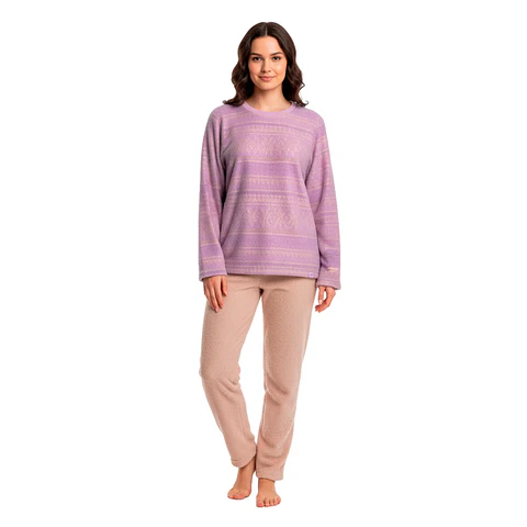 Pijama Invierno Mujer Micropolar C1 Top M263Mic1