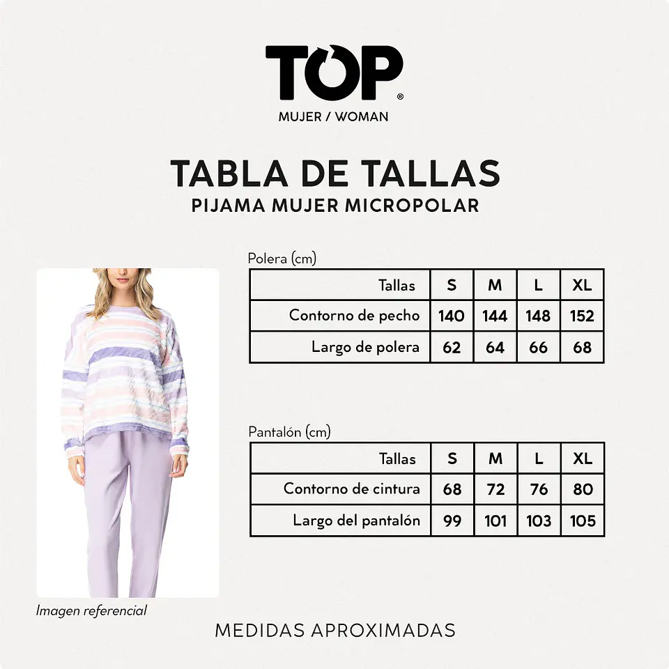 Pijama Invierno Mujer Micropolar C1 Top M263Mic1 4