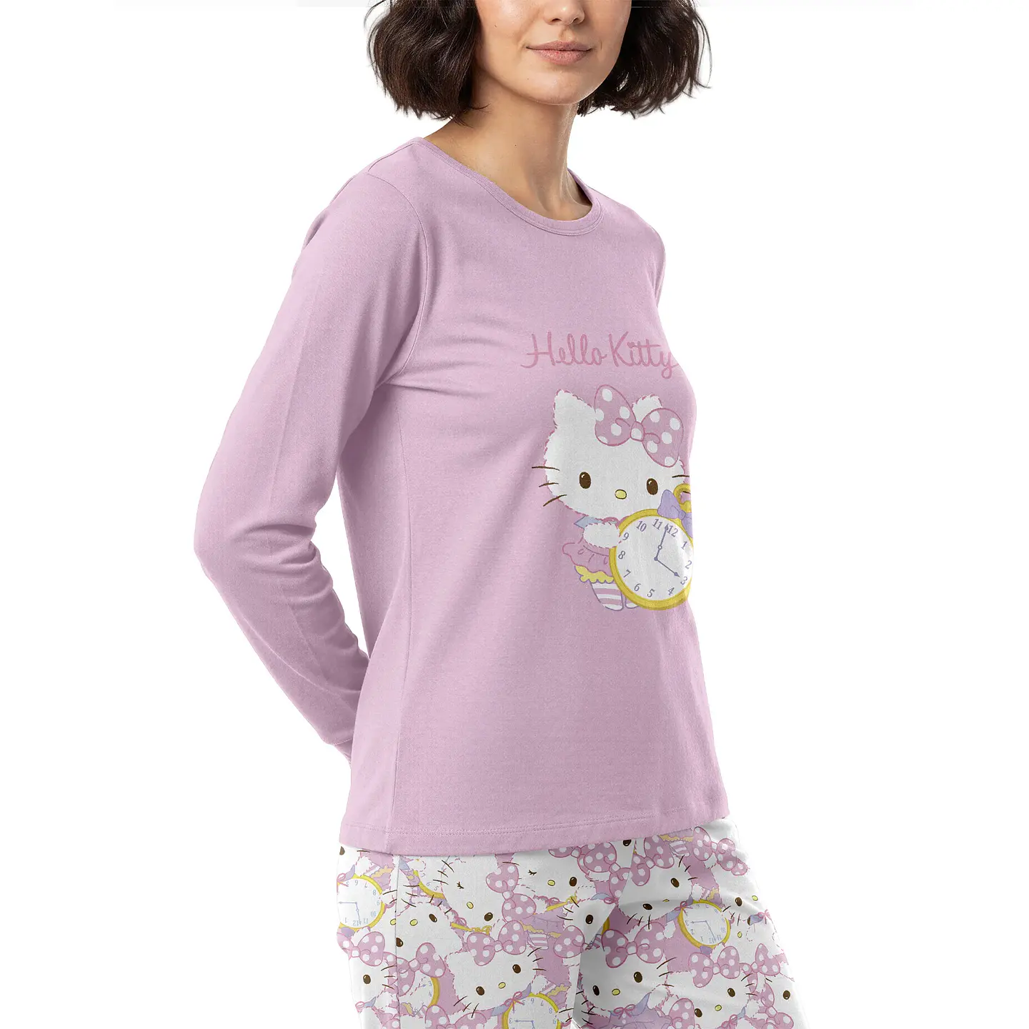 Pijama Largo Algodón Mujer Invierno Hello Kitty C2 TOP M262AIHKC2 2