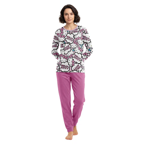 Pijama Mu Cp Ml Cpant Hello Kitty Algodn Top M262AIHKC3