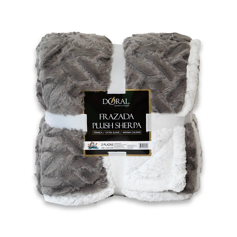 FRAZADA PLUSH SHERPA 2P COMERCIAL DORAL FRPLUSH20 14