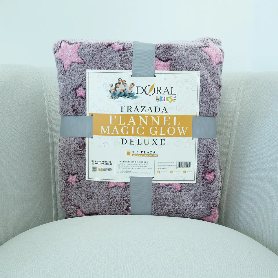 FRAZADA FLANNEL MAGIC GLOW 1.5PZA COMERCIAL DORAL FRFLMGL15 22