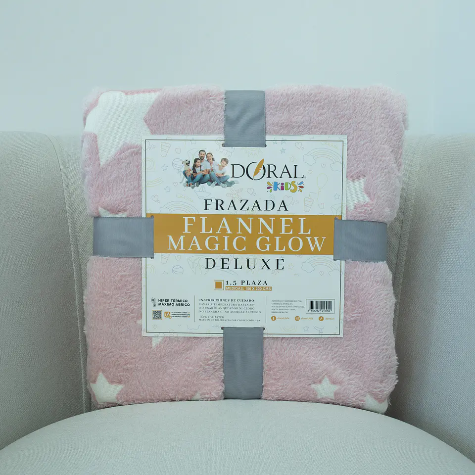 FRAZADA FLANNEL MAGIC GLOW 1.5PZA COMERCIAL DORAL FRFLMGL15 34